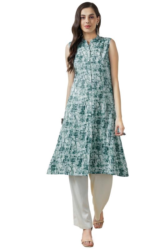 Soch Women Rayon Abstract Print Princess Cut Kurta
