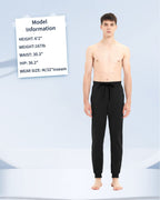 Idtswch 36 Long Inseam Mens Tall Sweatpants Extra Long Joggers Pant with Zip Pockets Black