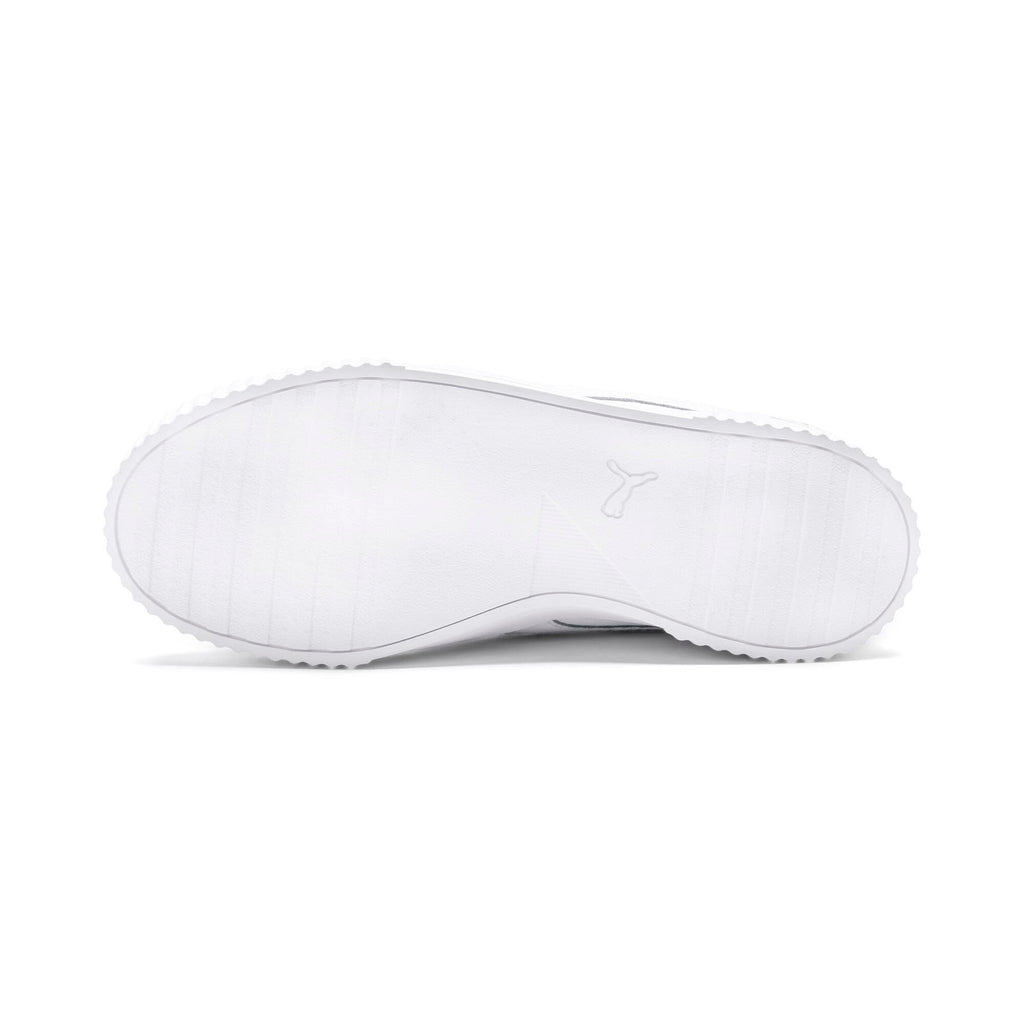 PUMA womens Carina Sneaker, Puma White-puma White-puma Silver, 9.5 US
