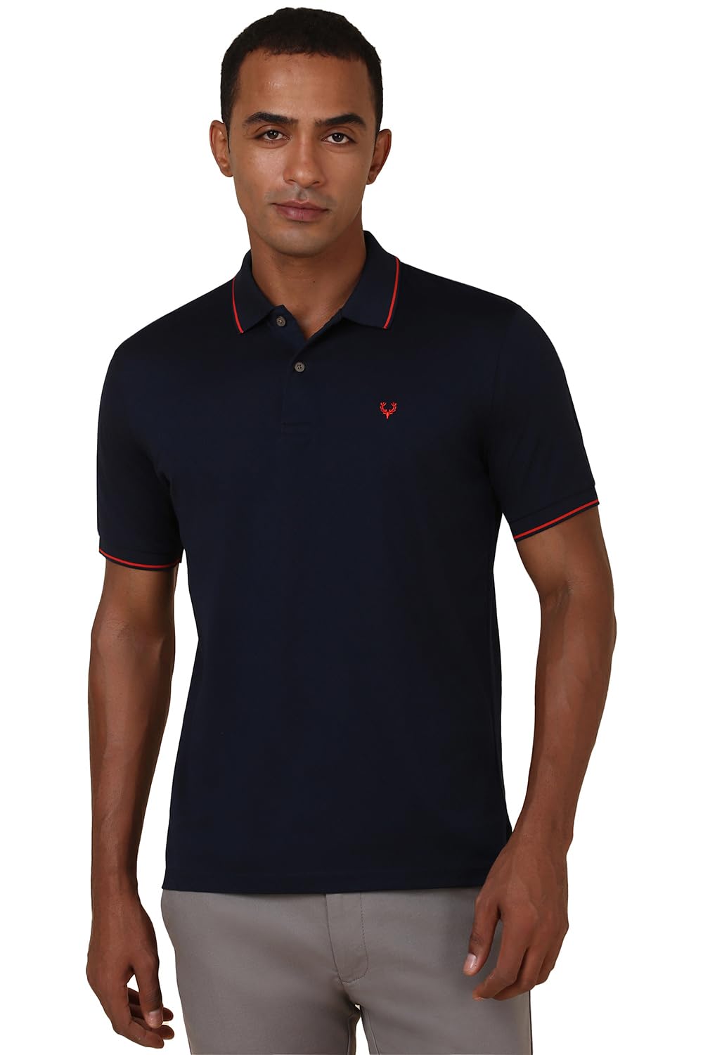 Allen Solly Men Solid Polo Neck Protective Gear