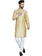 Jompers Mens Woven Design Silk Blend Kurta Pyjama Set