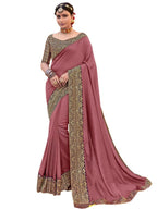 Satrani Womens Knit Silk Blend Saree (2644S124N_Light Pink)