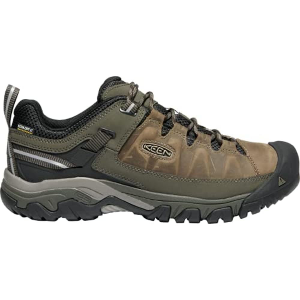 KEEN Men's Targhee 3 Low Height Waterproof Hiking Shoes, Bungee Cord/Black, 10 Wide