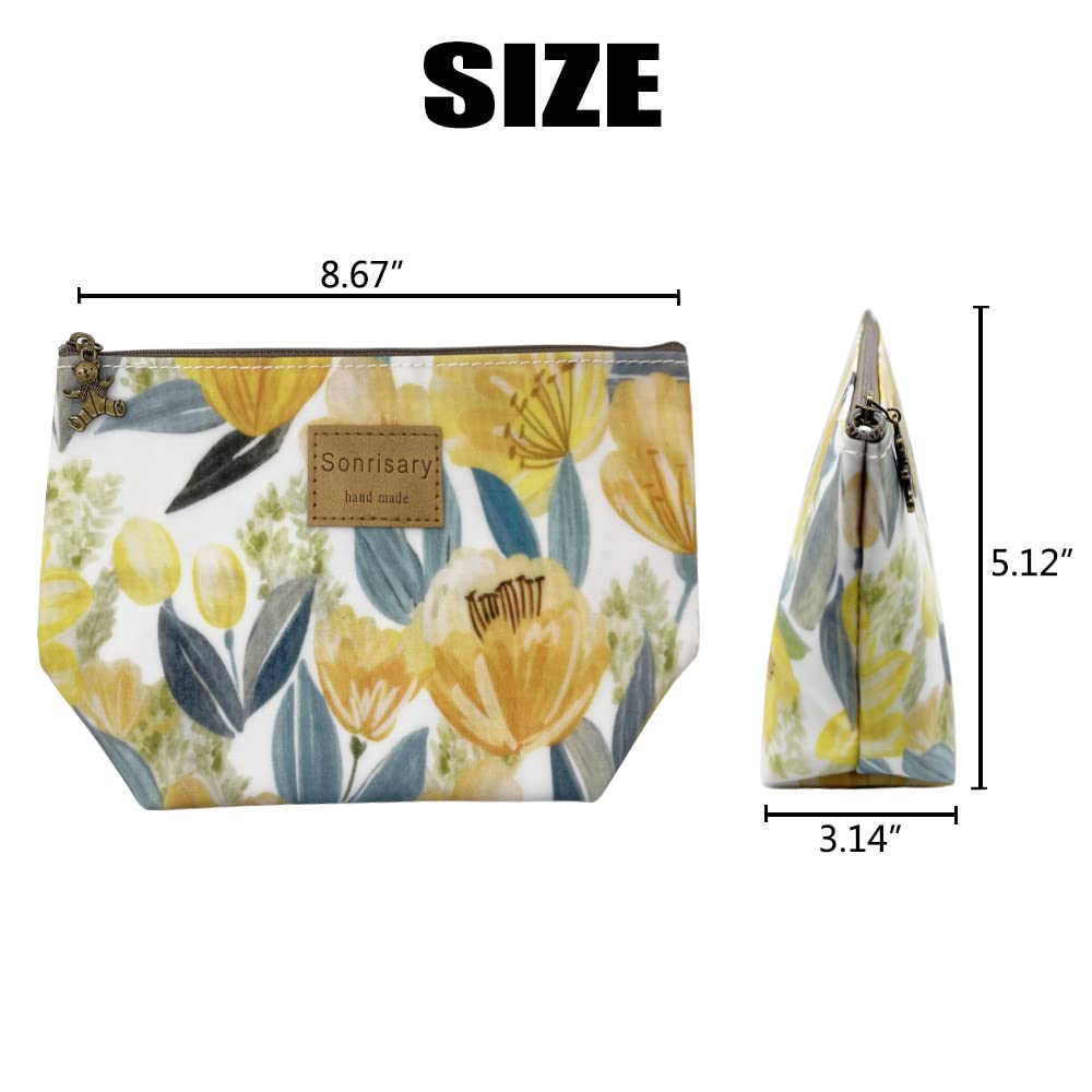 Hunger Yellow Tulip Print Make-Up Cosmetic Bag Carry Case (P11417013)