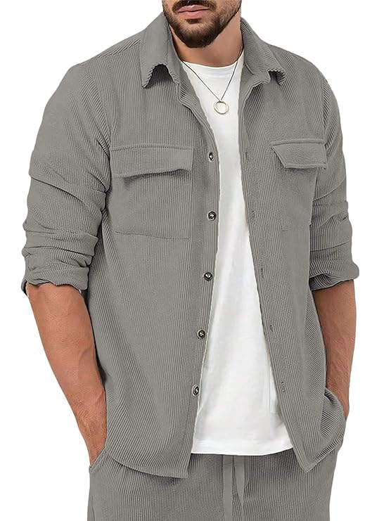 Trillmixa MenS Polyester Shirt With Spread Collar Neck Full Sleeves Two Side Pockets Solid Pattern Relaxed Fit And Standard Len