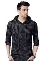 Eyebogler MenS Hooded Neck Full Sleeves Printed Regular Fit T-Shirt