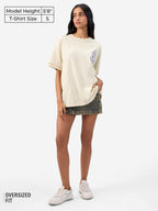 The Souled Store Official Felix The Cat: Cool Flakes Women and Girls Short Sleeves Round Neck Blue Graphic Printed Cotton Oversi