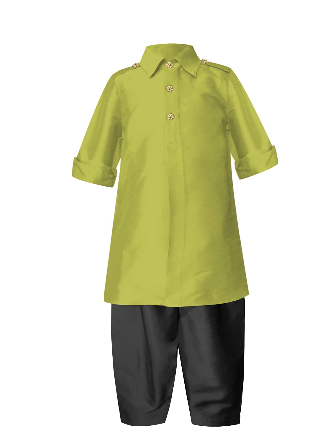 A.T.U.N. (All Things Uber Nice) Boy'S Regular Pathani Suit (Bkls Pts_Green-Black 4-5 Years)