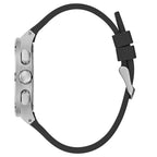 GUESS Men's 42mm Watch - Black Strap Gunmetal Dial Silver Tone Case