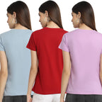 Preneum Womens Cotton Regular Fit Latest Graphic Stylish Printed Short Sleeves Casual T-Shirt || Latest Trendy & Style (Pack 3)
