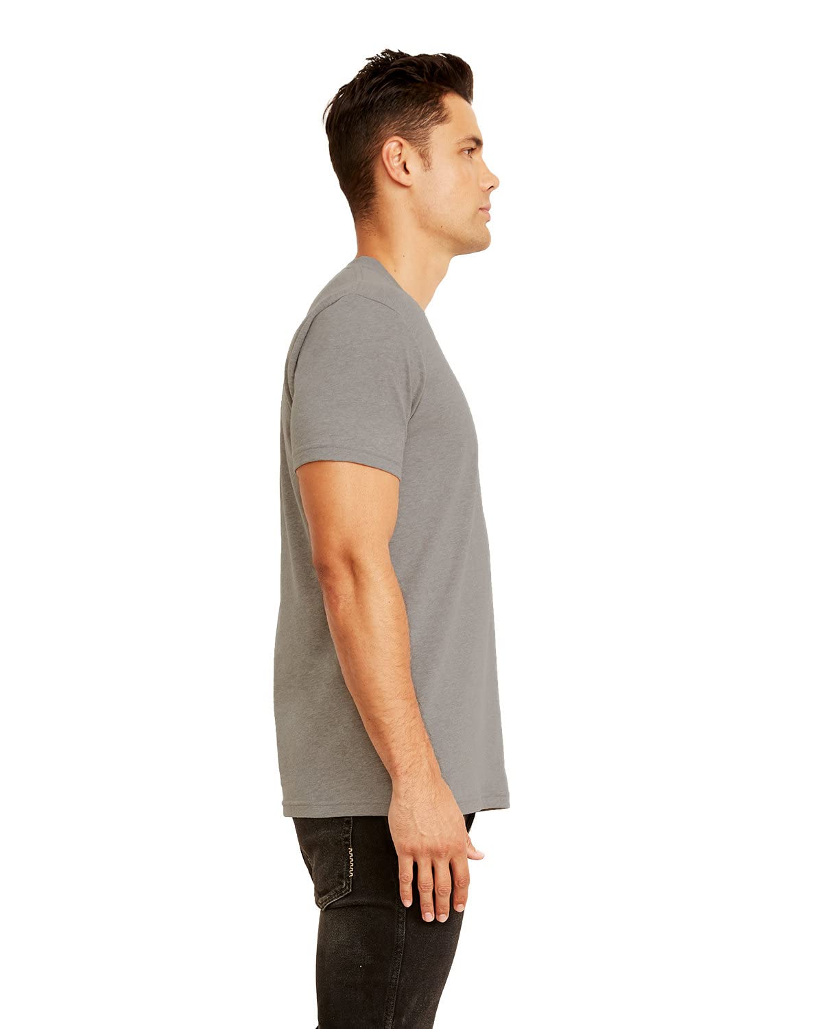 Next Level Men's Sueded Crew XS DK HEATHER GRAY