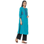 Fabindia Cotton Nagari Placket Long Kurta (