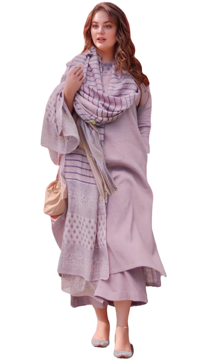 ANNI DESIGNER Women s Rayon Viscose Print Straight Kurta with Pants & Dupatta, purple, L