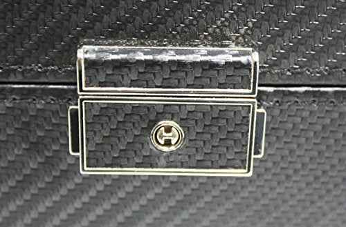 TimelyBuys 12 Piece Large Black Carbon Fiber Eyeglass Sunglass Two Level Glasses Display Case with Drawer Storage Box