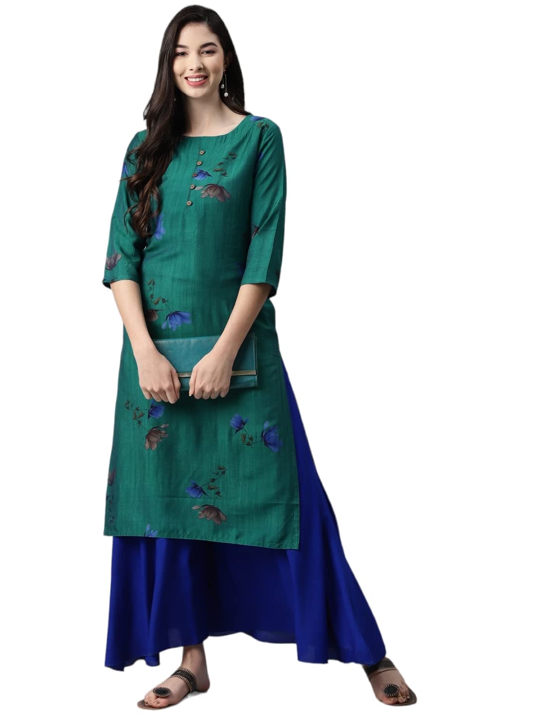 Aarika WomenS Cotton Regular Tunic Shirt (Kurti-1716_Green_38)