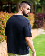 Noble Monk Loose Fit Round Neck T-Shirt For Men Navy Blue