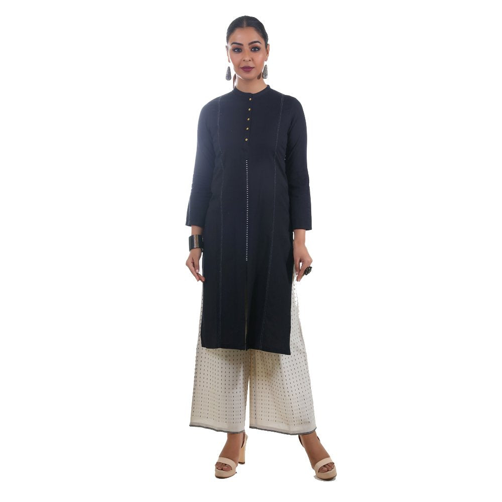 W For Women'S Straight Kurta (18Fe17830-62820_Black_Xl)
