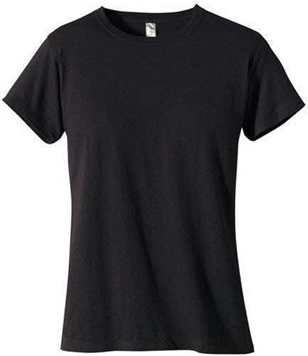 Ladies 44 oz 100% Organic cotton classic Short-Sleeve T-Shirt - BLAcK - S(D0102H7ZQ6P)