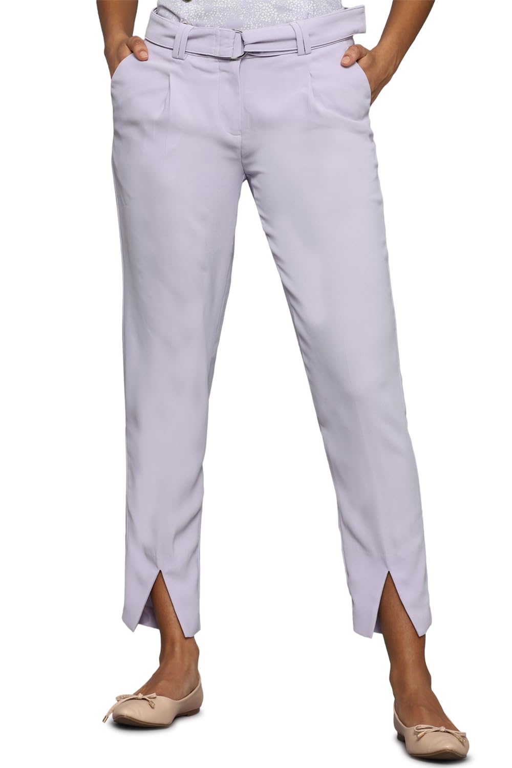 Allen Solly Women Slim Fit Solid Casual Polyester Pants