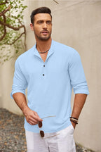 Zartha MenS Regular Fit Solid Pattern Cotton Blend Kurta With Spread Collar Long Sleeve And Standard Length | Shirt For Man Sky