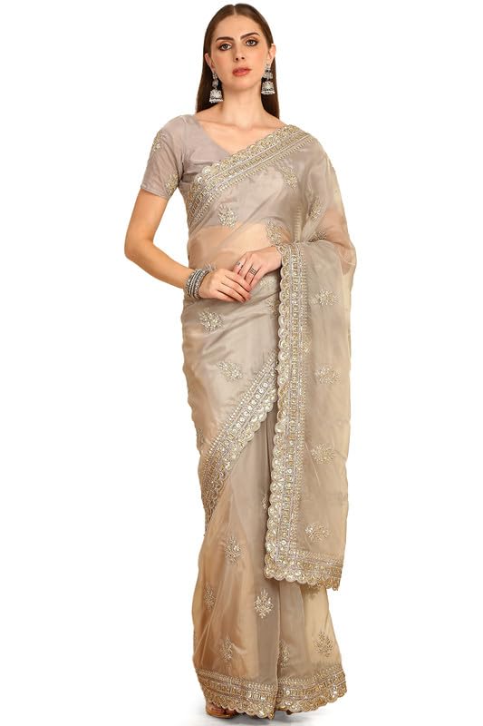 Soch Women Sequinned Embellished Saree with Zardosi