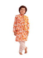 Pspeaches Boys Floral Regular Kurta With Pyjamas (7-8Years)