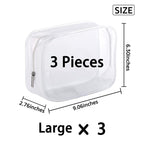 Clear Plastic Zippered Toiletry Carry Pouch TSA Approved Toiletry Bag Portable Cosmetic Makeup Bag for Vacation, Bathroom and Or
