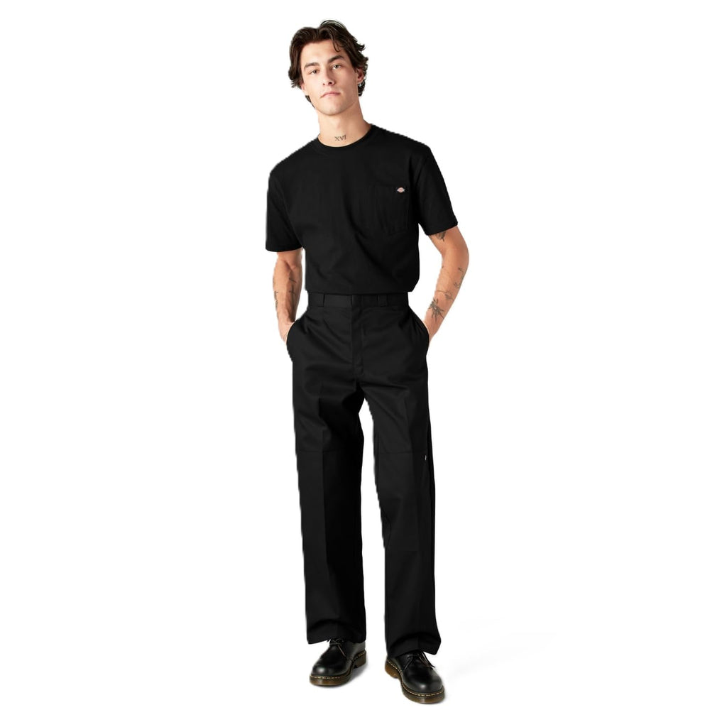 Dickies Men's Loose Fit Double Knee Work Pants, Black