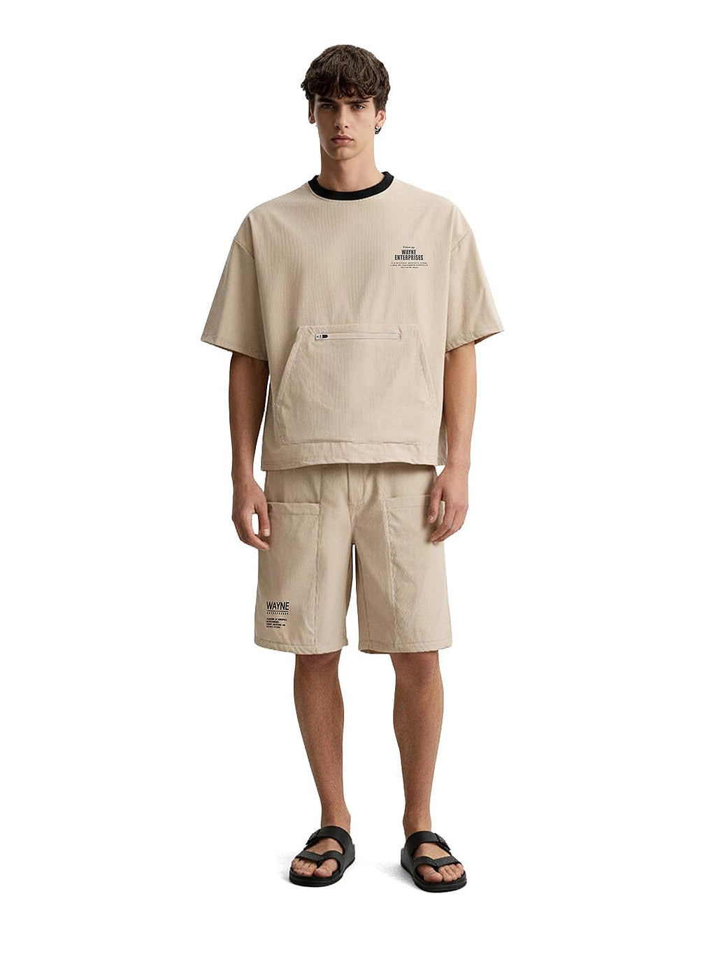 The Indian Garage Co Mens Relaxed Fit Solid Stretchable Crew Neck and Co Ord Set Sweater