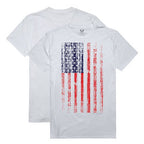 Graphic Tee, Vertical US Flag, White, L