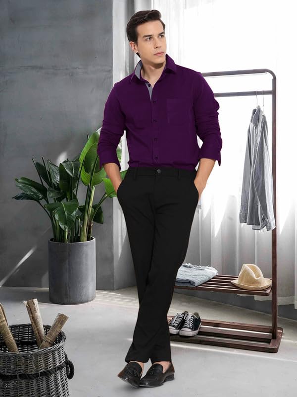 Tee Projekt Mens Solid Regular Fit Shirt (AST_Purple