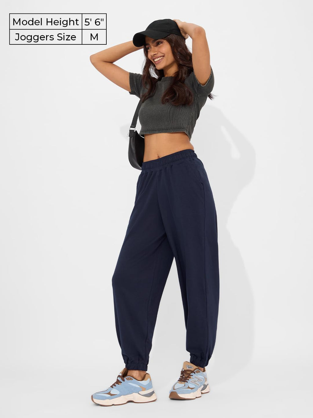 The Souled Store Solids: Navy Blue Women and Girls Pull On Cotton Joggers