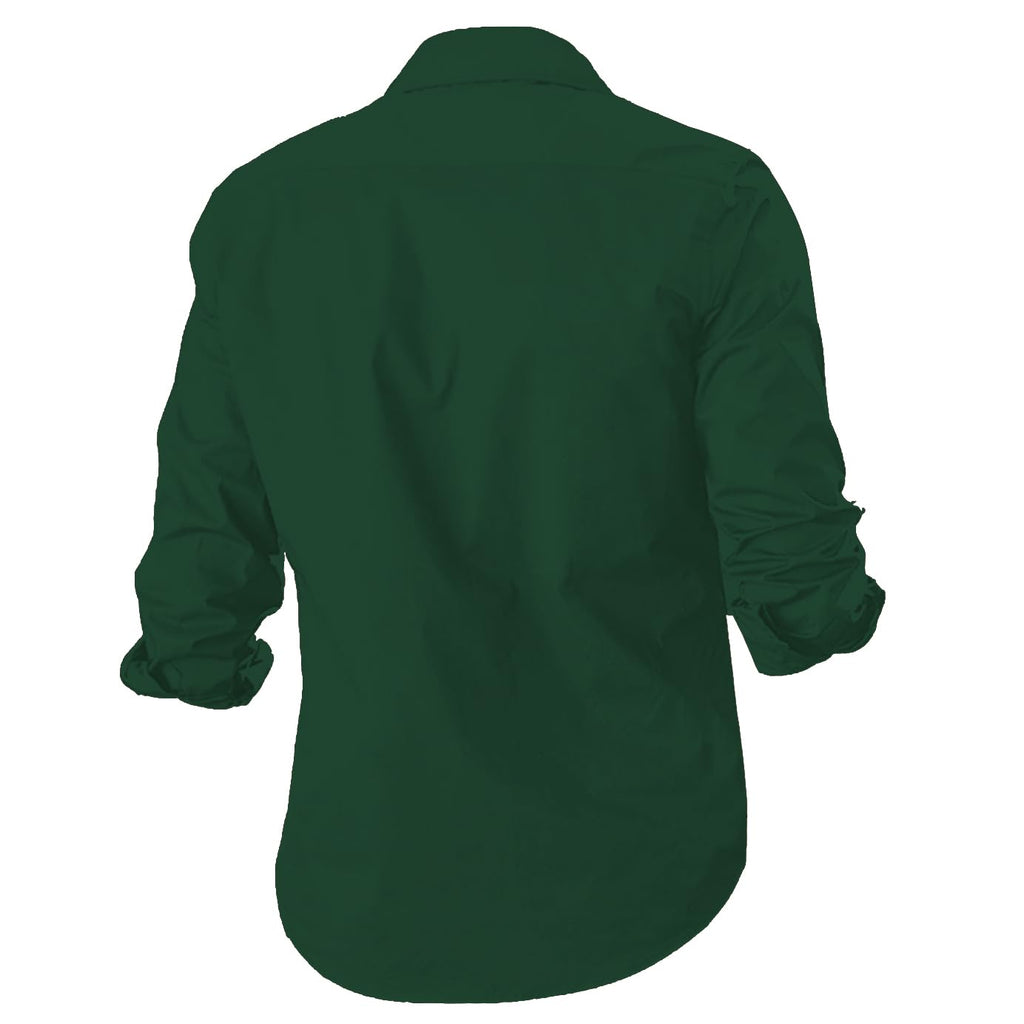 Rebelify Double Pocket With Flap Men Cargo Cotton Shirt Bottle Green