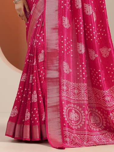 Libas Womens Woven Design Silk Blend Saree With Blouse Piece