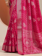 Libas Womens Woven Design Silk Blend Saree With Blouse Piece