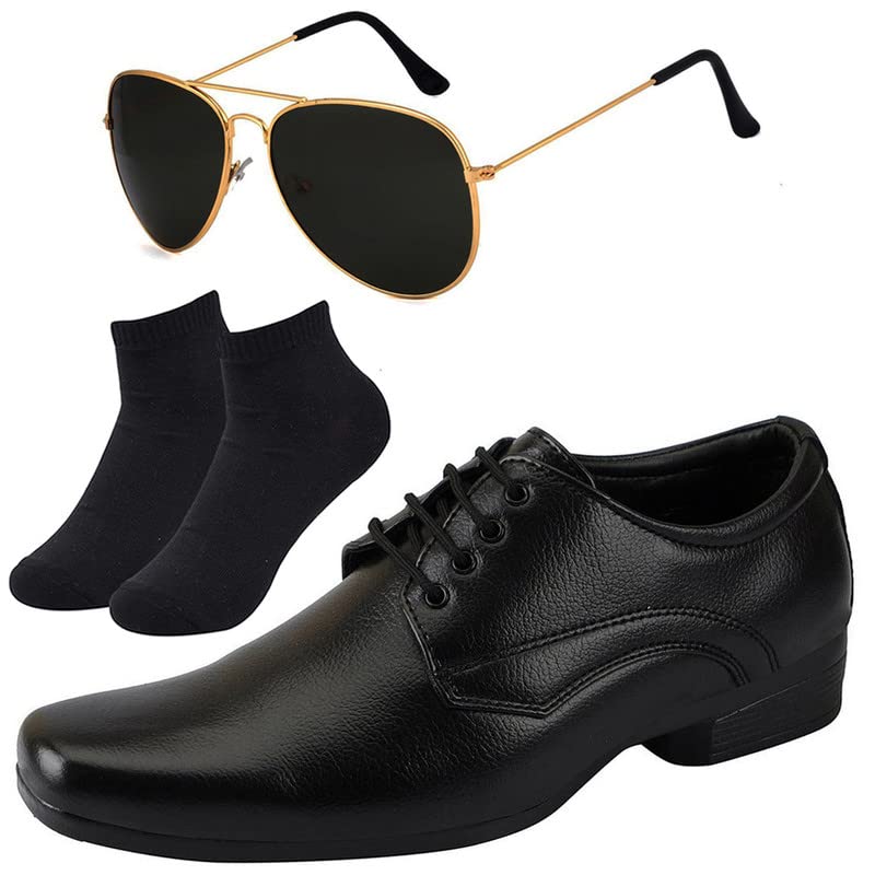 Vitoria l Men Black Lace Formal Shoes with Black Socks & Black Gold Avter/10 10