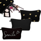 Deanfun Makeup Bag, 3pcs/set Super Funny 3D Printing Women Cosmetic Bag Multifunction Pencil Holder