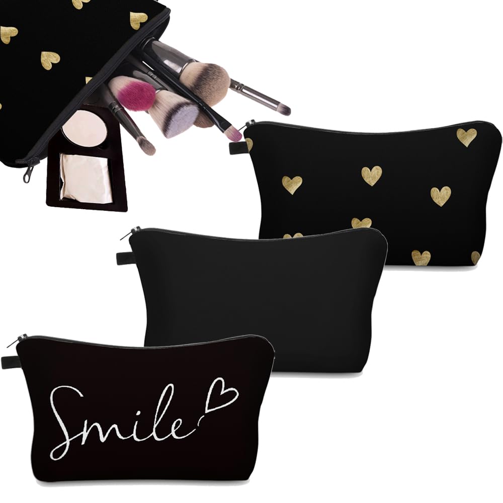 Deanfun Makeup Bag, 3pcs/set Super Funny 3D Printing Women Cosmetic Bag Multifunction Pencil Holder