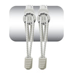 LOCK LACES (Elastic No Tie Shoelaces) (White, 48-Inch)