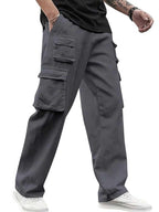 Veirdo Men's Cotton Baggy Fit Ankle Length Mid Rise 6 Pocket Cargos