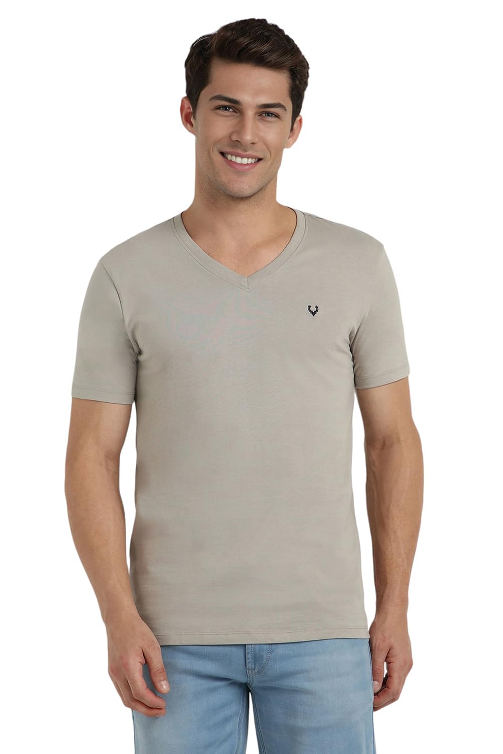 Allen Solly Men Solid V Neck T-Shirt