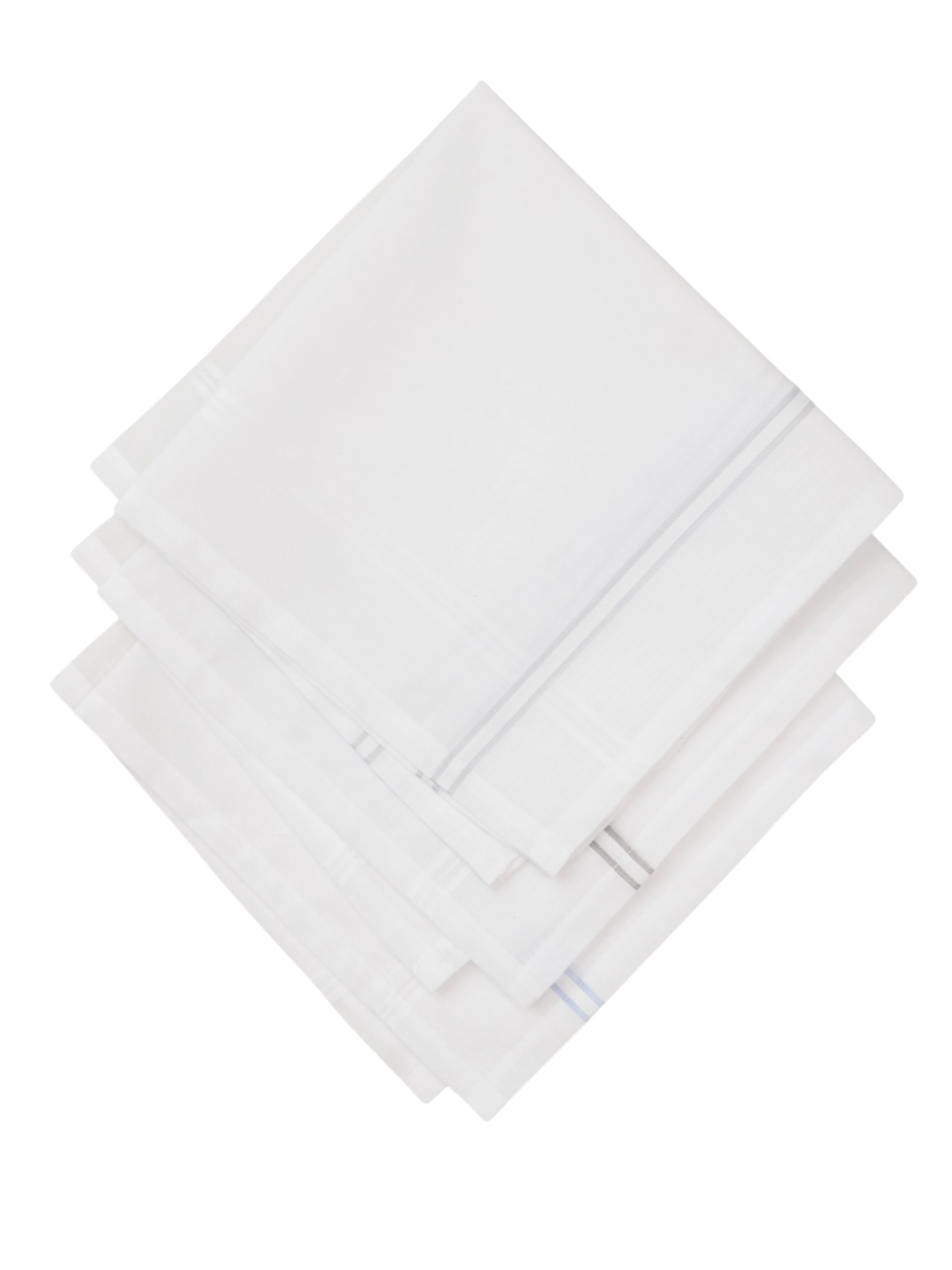 Manyavar Mens Pure Cotton Handkerchief (White)