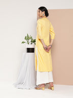 Libas WomenS Cotton Solid Straight Kurta (26312_Yellow
