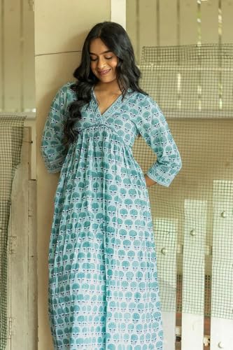 Fabnex Cottan Regular Women Kurta Set (K-81-Blue-2Xl_Blue