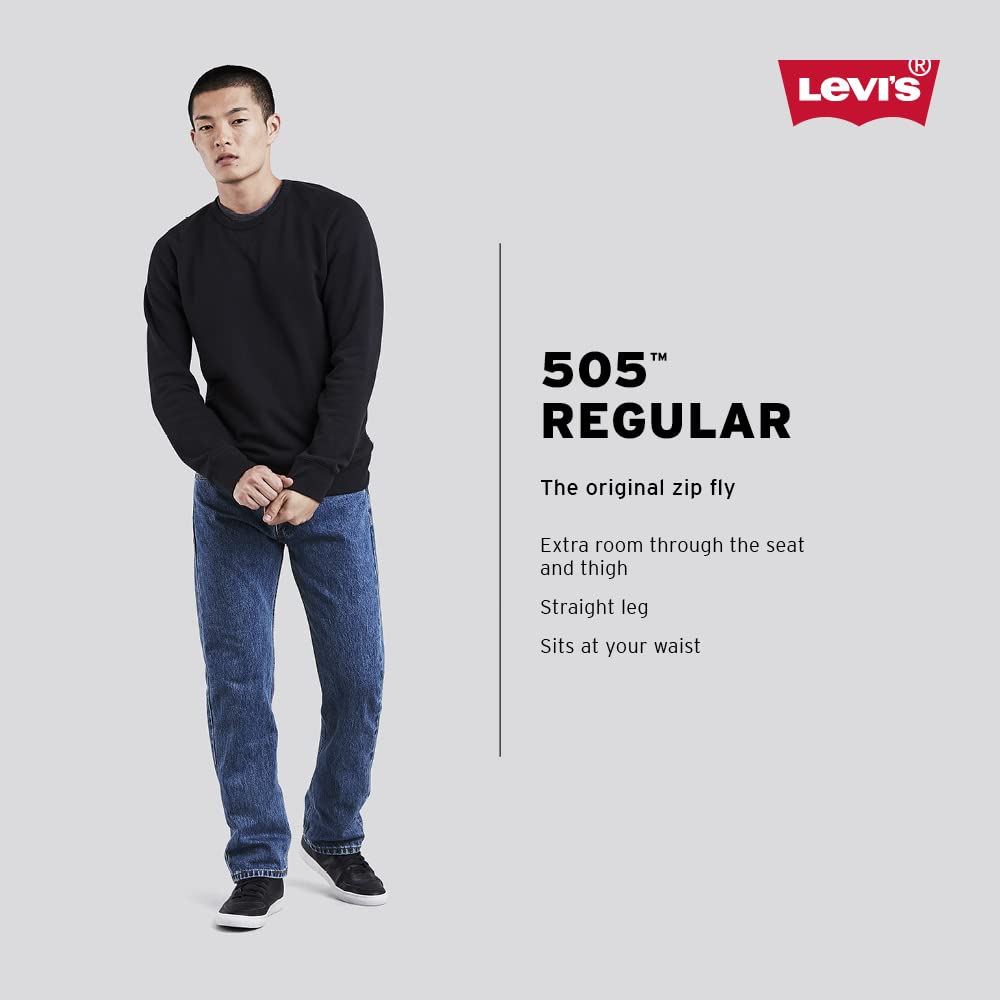 Levi's Men's 505 Regular Fit Jeans, Hawker, 38W x 32L