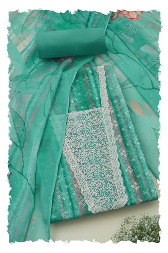 Soch Women Floral Print Unstitched Dress Material with Thread Work