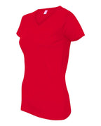 Ladies V-Neck Fine Jersey T-Shirt - BLAcK - S(D0102HI3UJU)