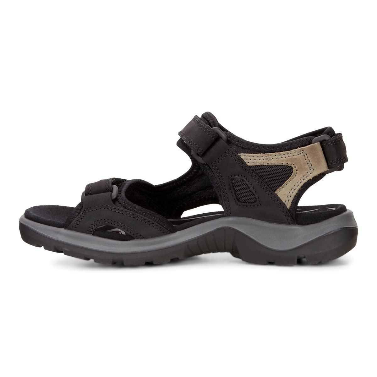 ECCO Women's Yucatan Sport Sandal, Black/Mole/Black Oil Nubuck, 8-8.5