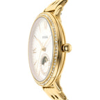 Fossil Women's Jacqueline Quartz Stainless Steel Multifunction Moonphase Watch, Color: Gold (Model: ES5167)