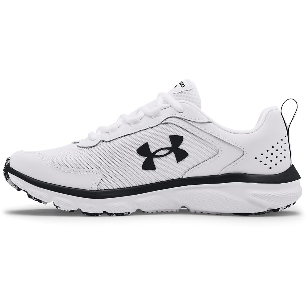 Under Armour Mens Charged Assert 9 Marble Running Shoe, White(101)/Black, 12 US